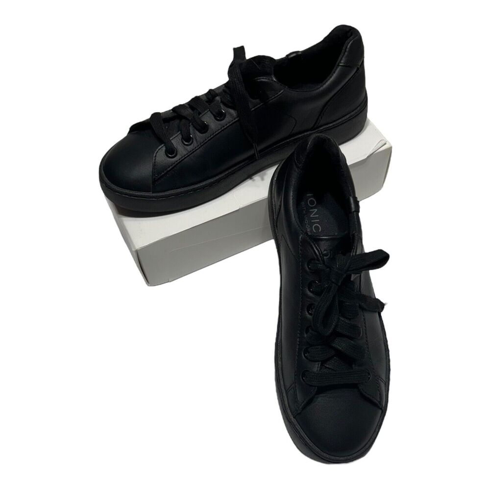Vionic MABLE Pro Slip Resistant Leather Sneaker- Black Size 6.5 With Vio Grip - Picture 3 of 10